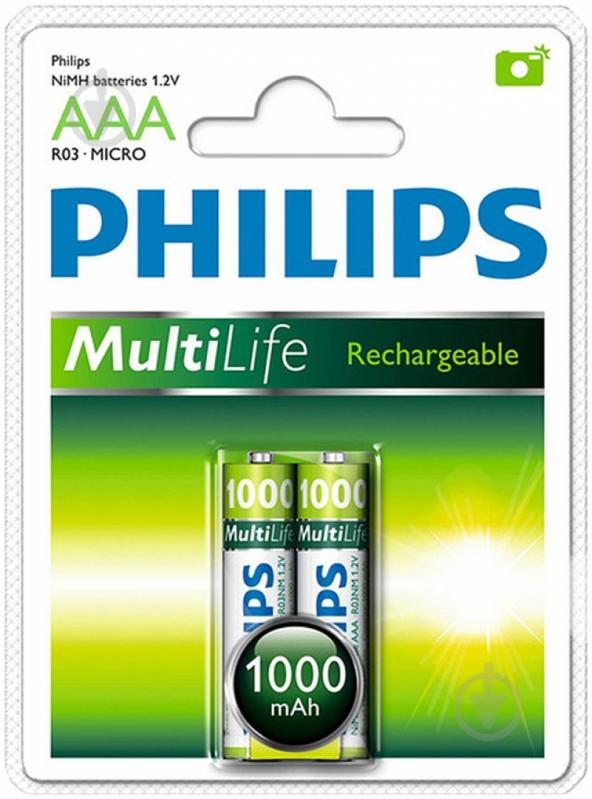 Акумулятор PHILIPS MultiLife Ni-MH R03 (R03B2A100/97) - фото 1