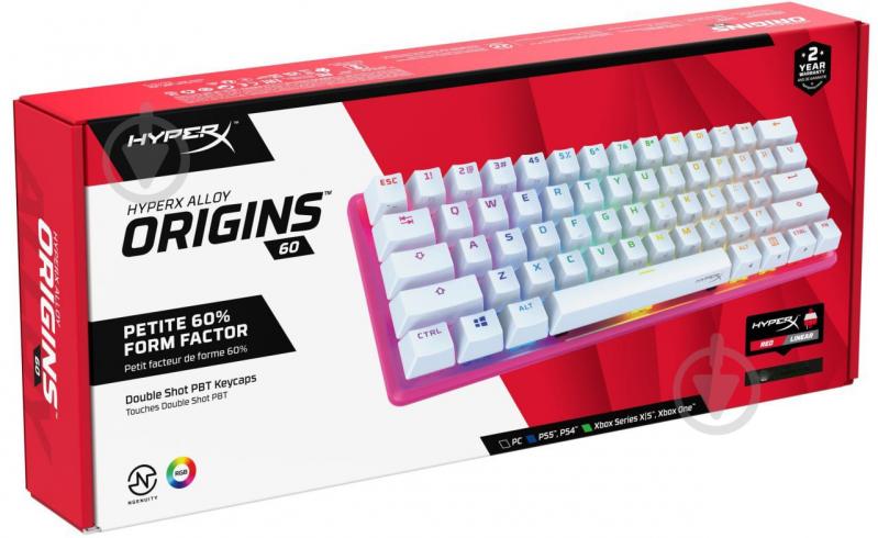 Клавиатура HyperX Alloy Origin 60 Red USB RGB (572Y6AA) pink - фото 10