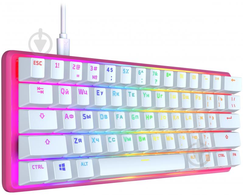 Клавиатура HyperX Alloy Origin 60 Red USB RGB (572Y6AA) pink - фото 4