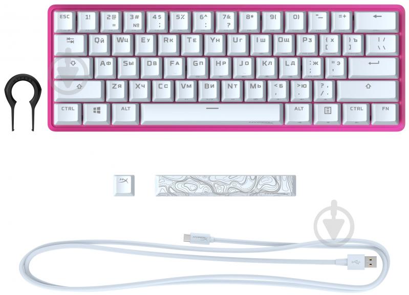 Клавиатура HyperX Alloy Origin 60 Red USB RGB (572Y6AA) pink - фото 8