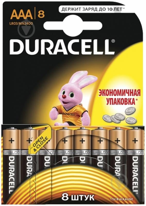 Батарейка Duracell LR03 MN2400 AAA (мизинчиковые) 1 шт. (81417099) - фото 6