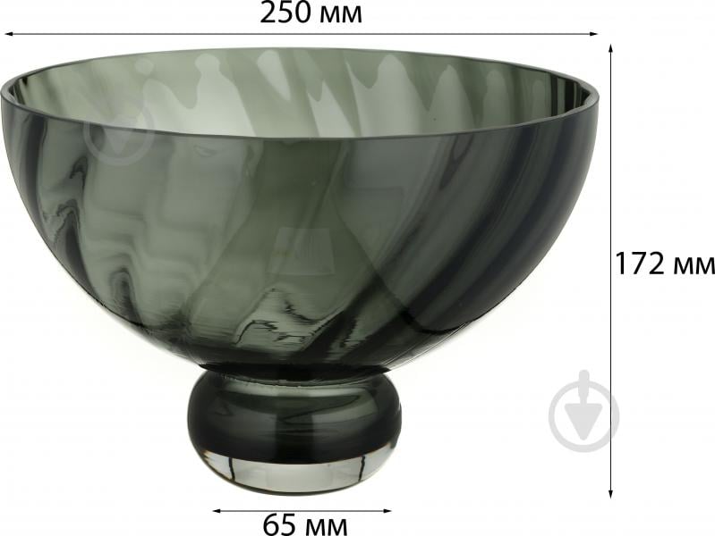 Ваза для фруктов Wrzesniak Glassworks Wisla Grey 14-4677A - фото 4