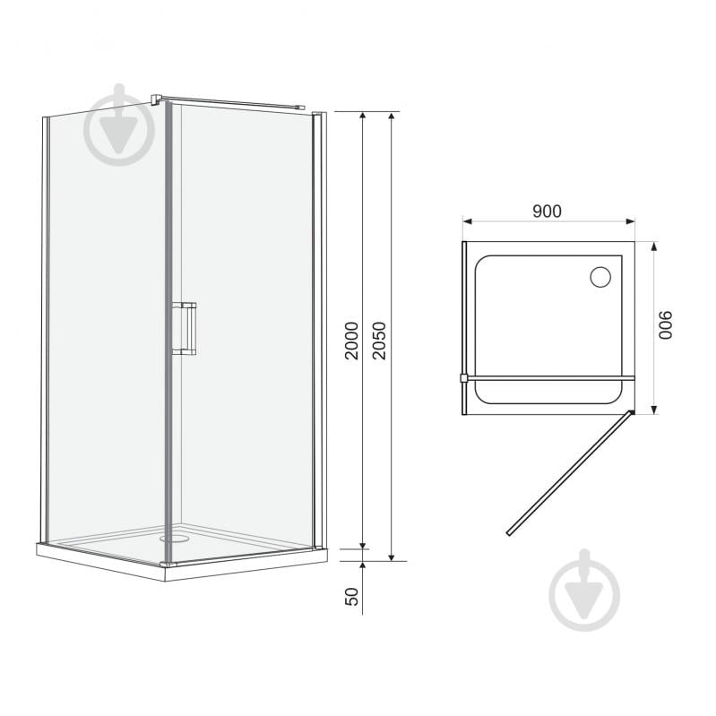 Душова кабіна Eger Rudas 599-001/R правосторнняя - фото 2