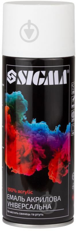 Эмаль аэрозольная Sigma RAL 9010 белый мат 400 мл - фото 1