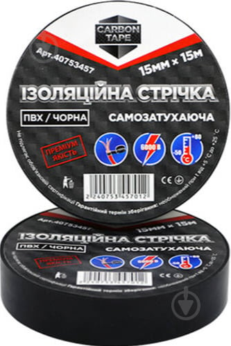 Лента изоляционная CARBON TAPE 15x15 м черный - фото 1