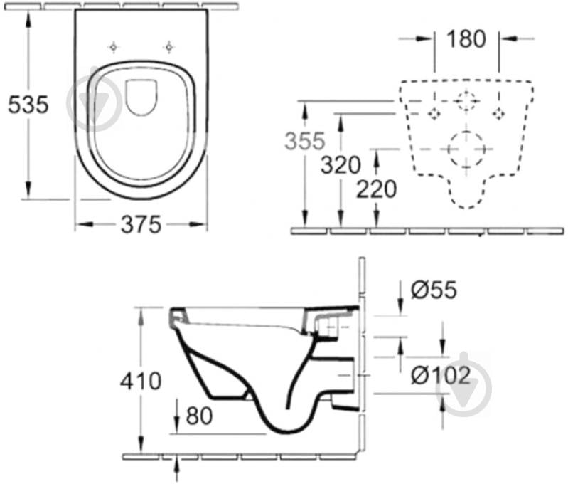 Система инсталляции Villeroy & Boch 92246100 + ViConnect E200 92249061 хром + унитаз Villeroy & Boch Omnia Architectura 5684HR01 - фото 5