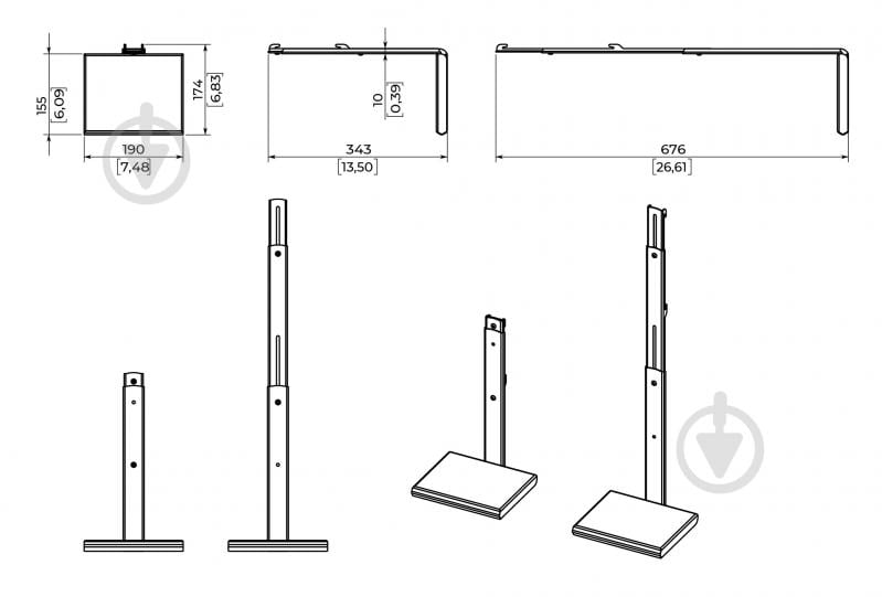 Полка Valore для TV тюнера/Smart TV 150х190 мм черный TVS-1519 - фото 13