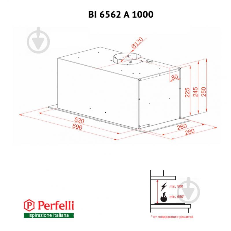 Витяжка Perfelli BI 6562 A 1000 BL LED Glass - фото 8