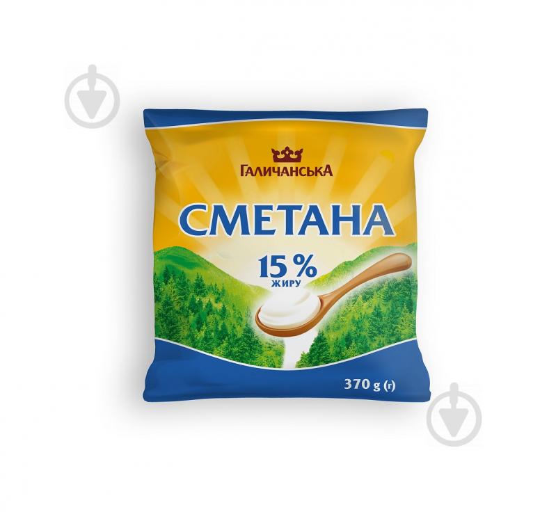 Сметана Галичина 15% 370 г - фото 1