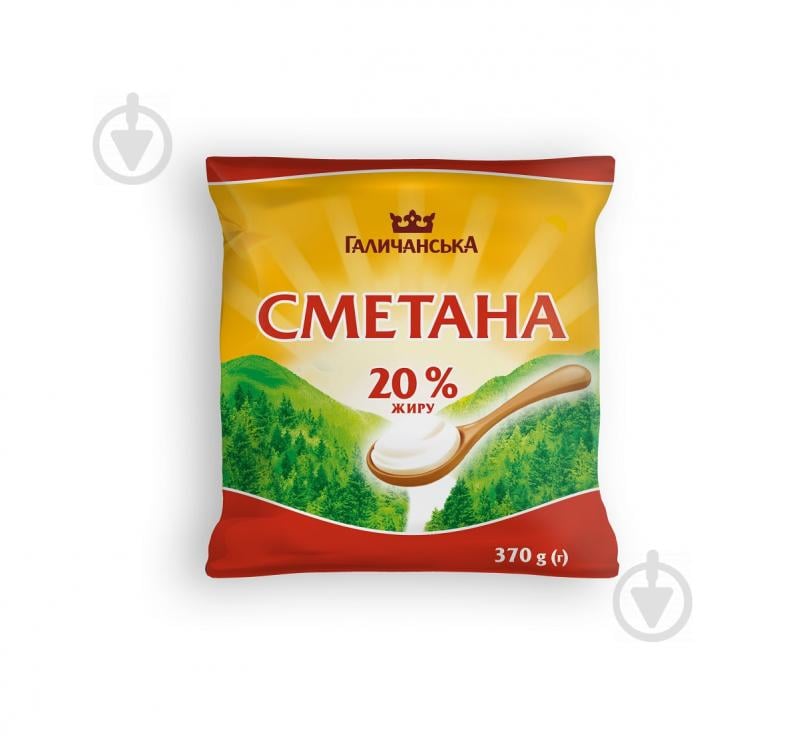 Сметана Галичина 20% 370 г - фото 1