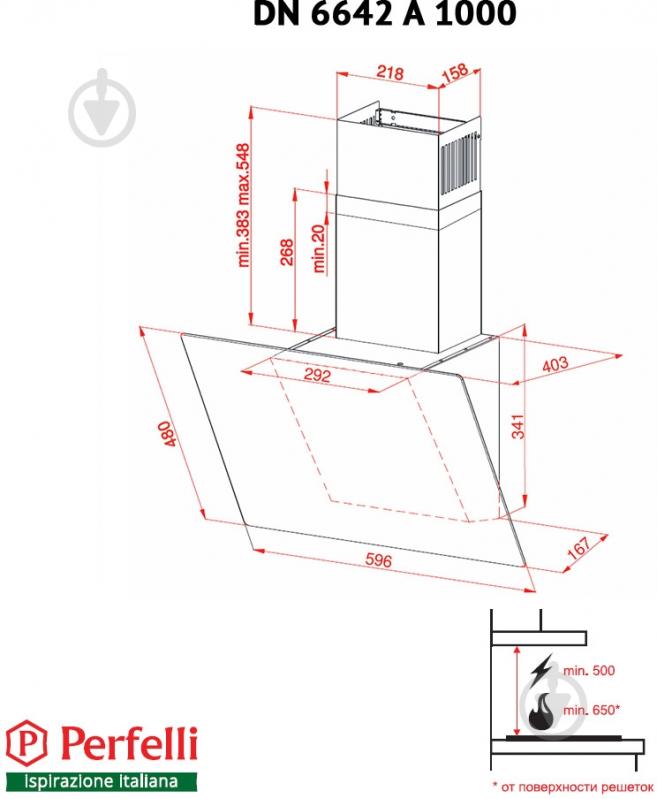 Вытяжка Perfelli DN 6642 A 1000 BL LED - фото 7