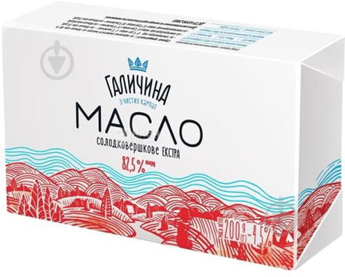 Масло Галичина сладкосливочное экстра 82,5% 200 г - фото 1