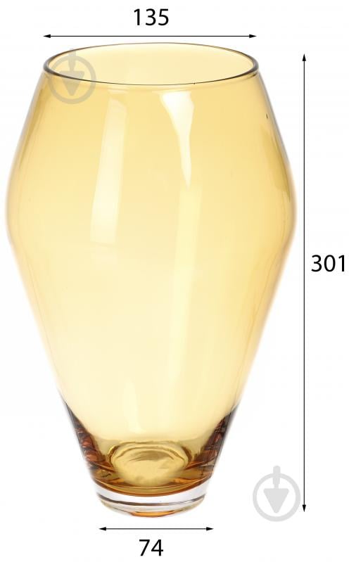 Ваза стеклянная Wrzesniak Glassworks Amber 30 см янтарь 17-11178C - фото 2