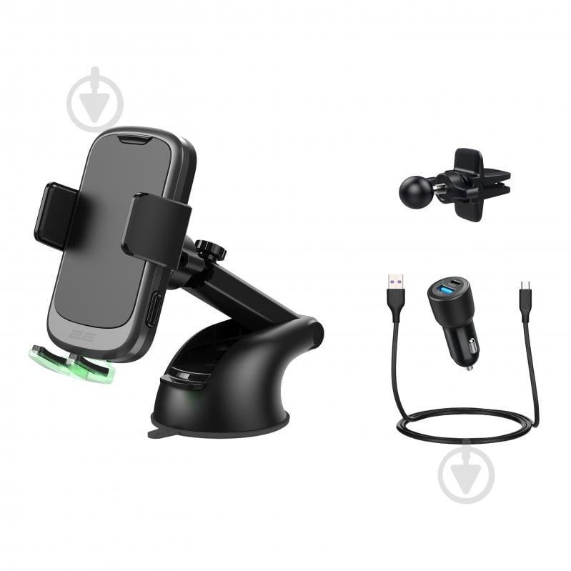 Автотримач 2E з бездротовою зарядкою 2E-WCQ01-10 чорний - фото 4 Автотримач 2E з бездротовою зарядкою 2E-WCQ01-10 чорний - фото 4