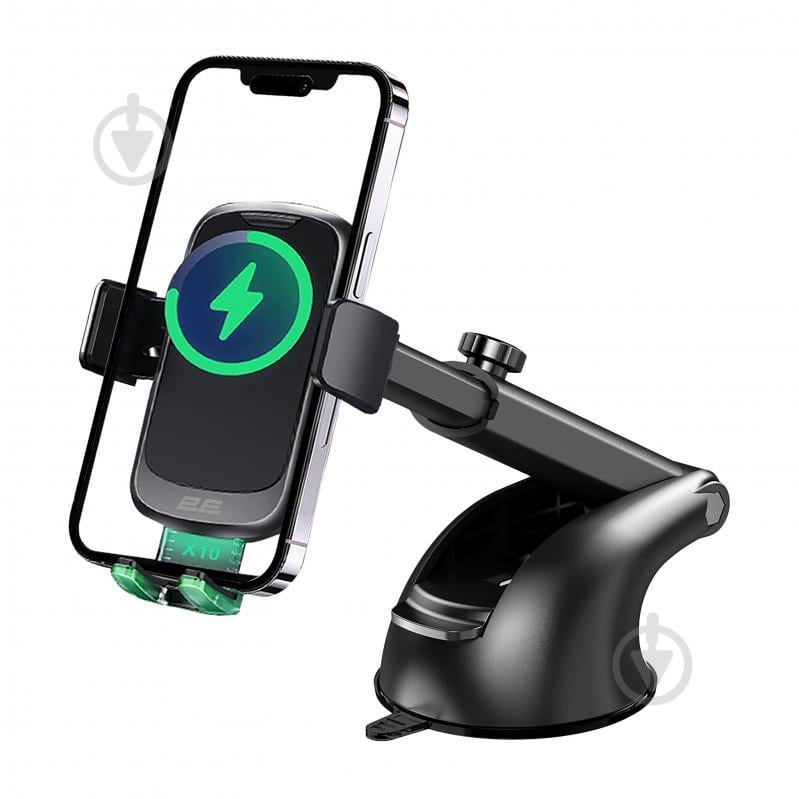 Автотримач 2E з бездротовою зарядкою 2E-WCQ01-10 чорний - фото 13 Автотримач 2E з бездротовою зарядкою 2E-WCQ01-10 чорний - фото 13