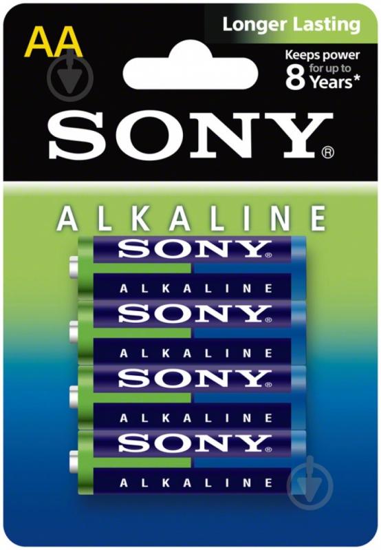 Батарейка Sony AA (пальчиковые) 4 шт. (bat SONY LR 6 Alkali) - фото 1 Батарейка Sony AA (пальчиковые) 4 шт. (bat SONY LR 6 Alkali) - фото 1