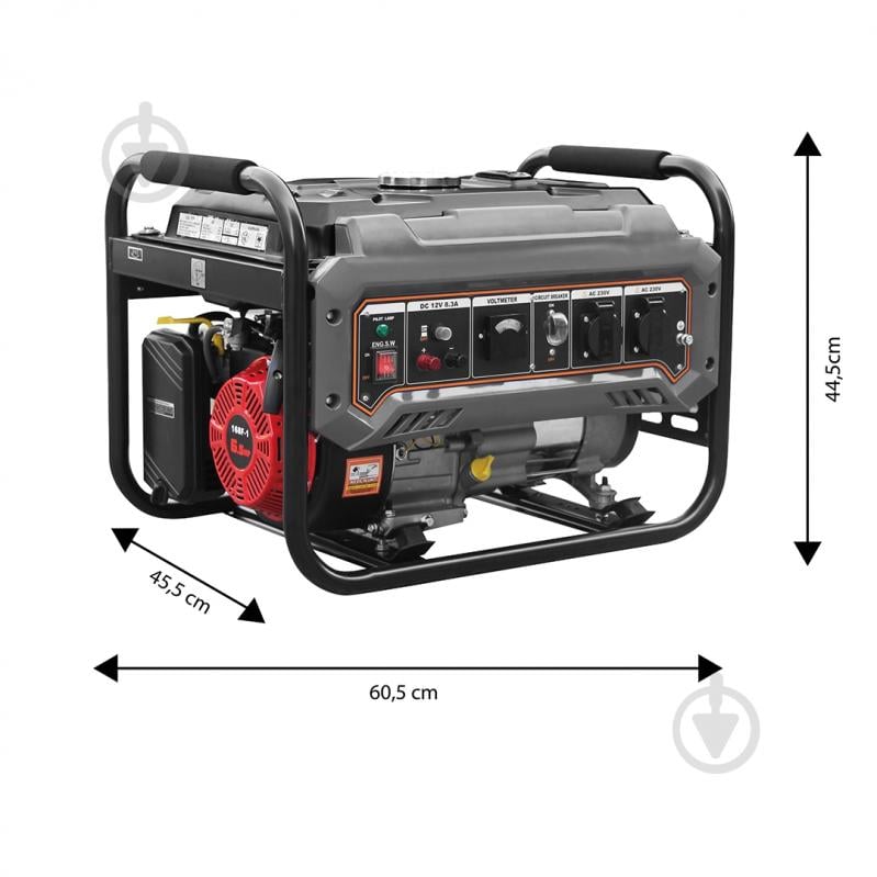 Генератор бензиновый GRAPHITE 2 кВт / 2,2 кВт 230 В 58G904 - фото 4