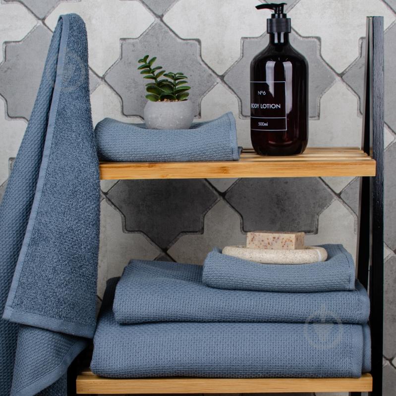 Рушник махровий Sauna 70x140 см сіро-синій La Nuit - фото 2 Рушник махровий Sauna 70x140 см сіро-синій La Nuit - фото 2