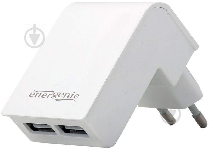 Зарядний пристрій EnerGenie USB 2.1A EG-U2C2A-02-W - фото 1