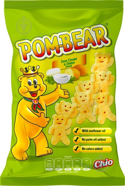 Снеки Chio зі смаком сметани та цибулі Pom-Bear 65г - фото 1