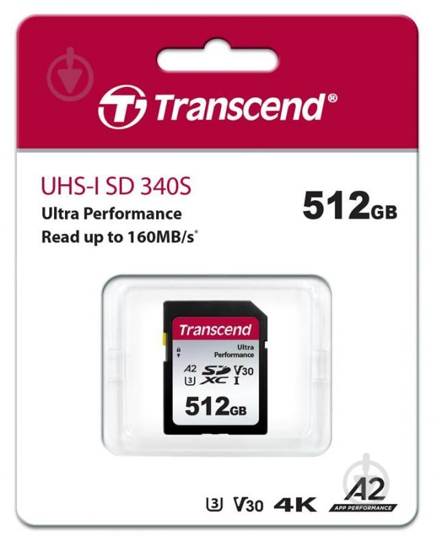 Карта пам'яті Transcend SD 512 ГБ UHS-IClass 10 (TS512GSDC340S ) - фото 1