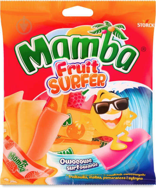 Цукерки жувальні Mamba Fruit Surfer 140 г - фото 1