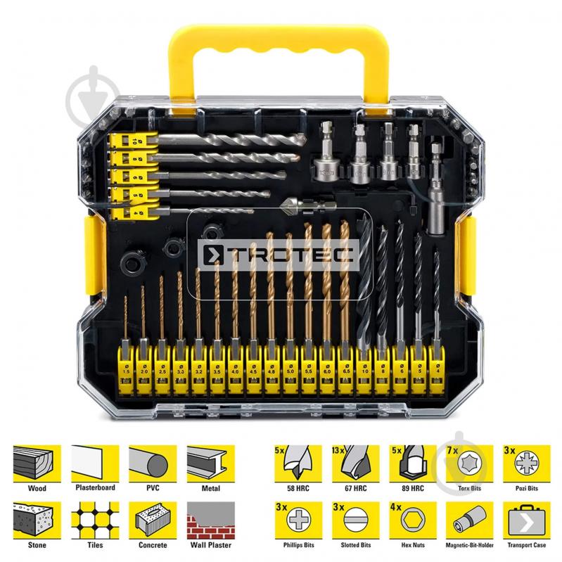 Набор бит и сверл Trotec Hexagon Shank Drill and Bit Set 49 шт. DAS302819 - фото 2
