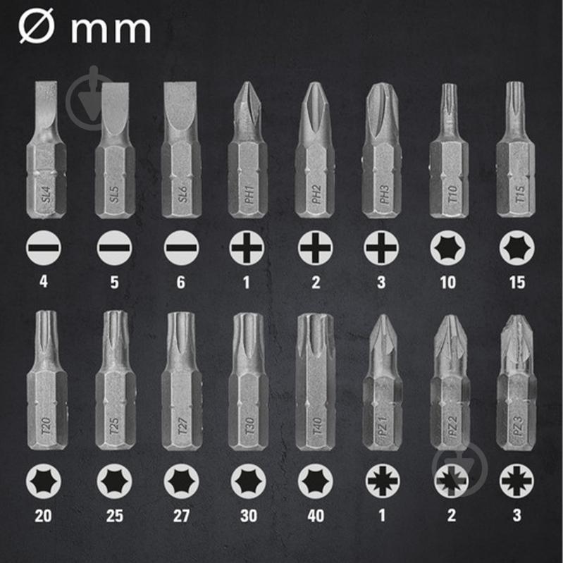 Набор бит и сверл Trotec Hexagon Shank Drill and Bit Set 49 шт. DAS302819 - фото 17