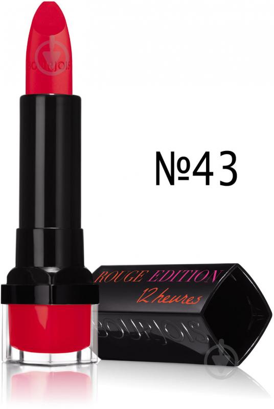 Помада губная Bourjois Rouge Edition 12h стойкая №43 Rouge Your Body Червоний 3,5 г - фото 2