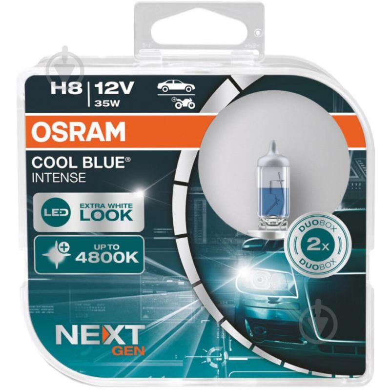 Автолампа галогенная Osram Cool Blue Intense (Next Gen) H8 35 Вт 2 шт.(OS 64212CBN-HCB) - фото 2