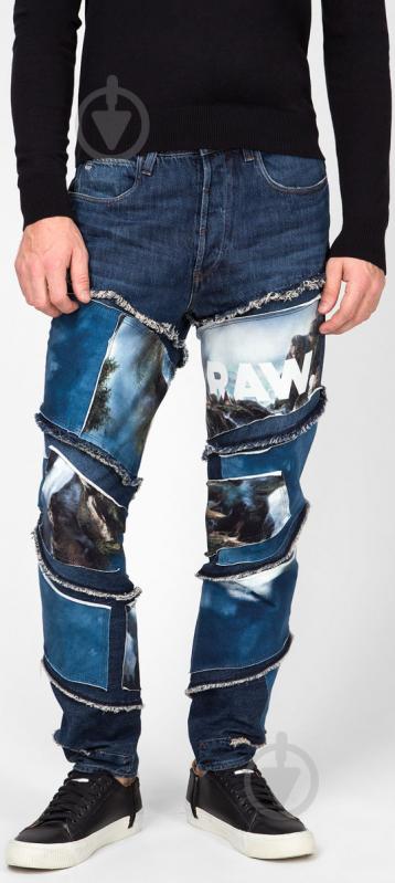 Джинси G-Star RAW Spiraq RFTP patches water 3D slim D10836,9436-71 р. 27-32 синій - фото 1