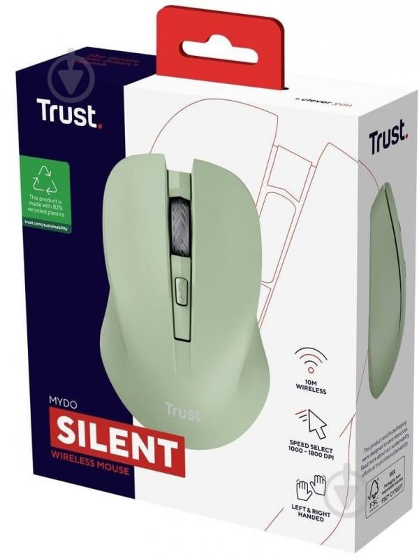 Мышь Trust MYDO Silent WL green (25042) - фото 8