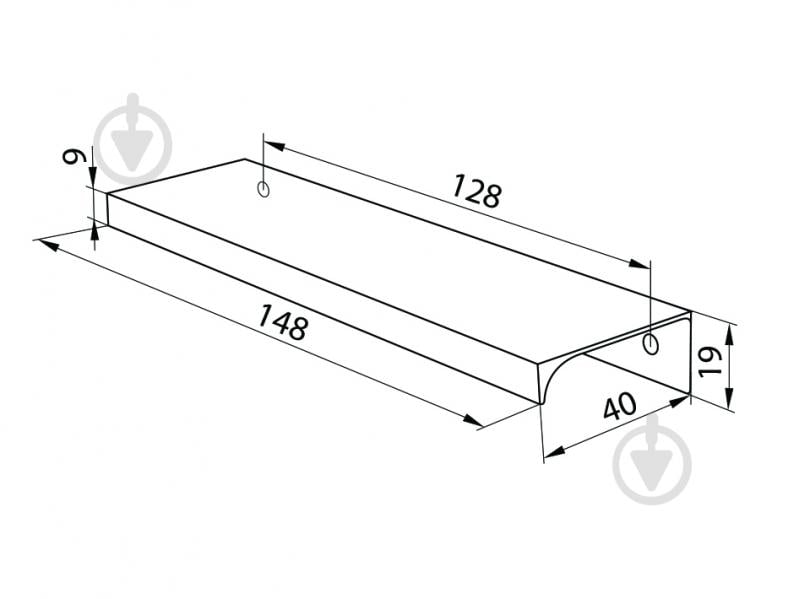 Мебельная ручка профильная DC DV-002A/128 L-148 128 мм черный матовый - фото 2