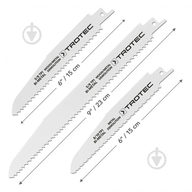 Набор пилочек для сабельной пилы Trotec 5 pieces Wood/Metal Set 5 шт. DAS302822 - фото 5 Набор пилочек для сабельной пилы Trotec 5 pieces Wood/Metal Set 5 шт. DAS302822 - фото 5