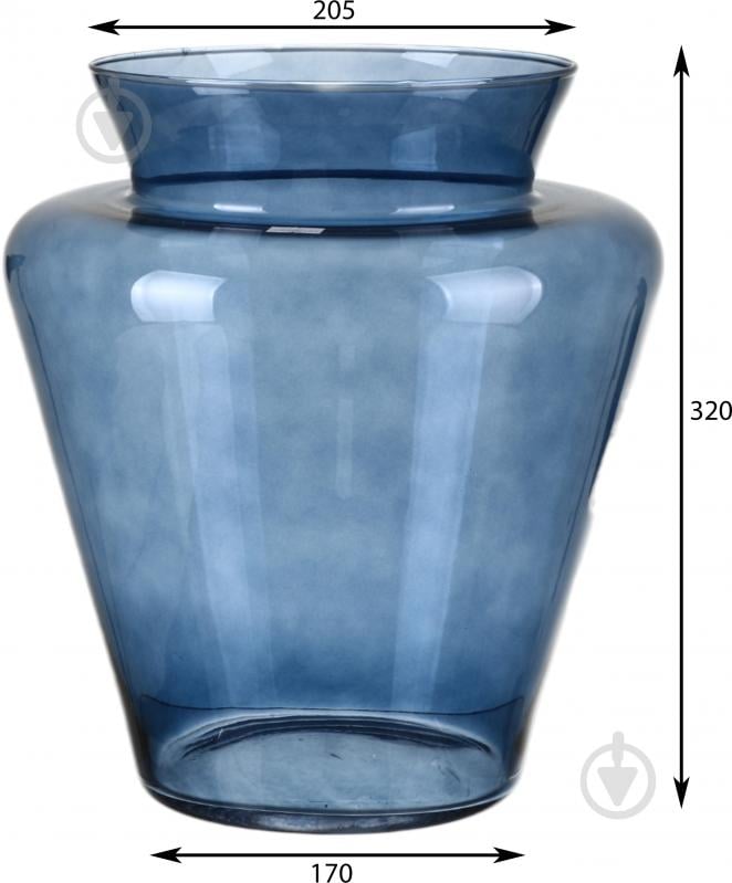 Ваза скляна Wrzesniak Glassworks Pilica 31,5 см блакитна 17-5004 - фото 2