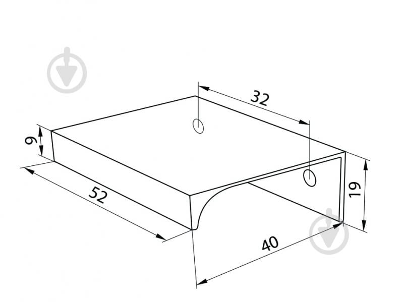 Мебельная ручка профильная DC DV-002A/32 L-52 32 мм черный матовый - фото 2