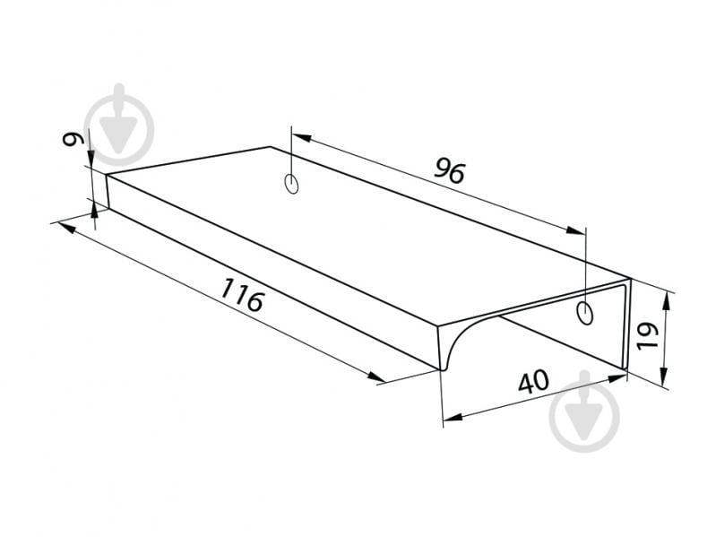 Мебельная ручка профильная DC DV-002A/96 L-116 96 мм черный матовый - фото 2