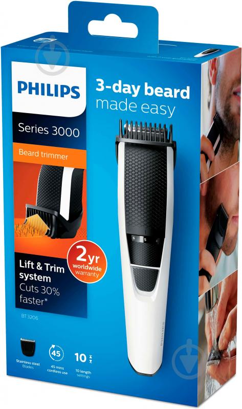 Триммер для бороды Philips Beardtrimmer series 3000 BT3206/14 - фото 10