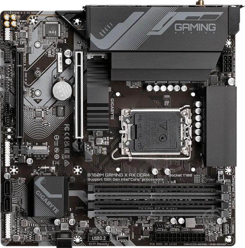 Материнська плата Gigabyte B760M_GAMING_X_AX (Socket 1700, Intel B760, micro ATX) - фото 4