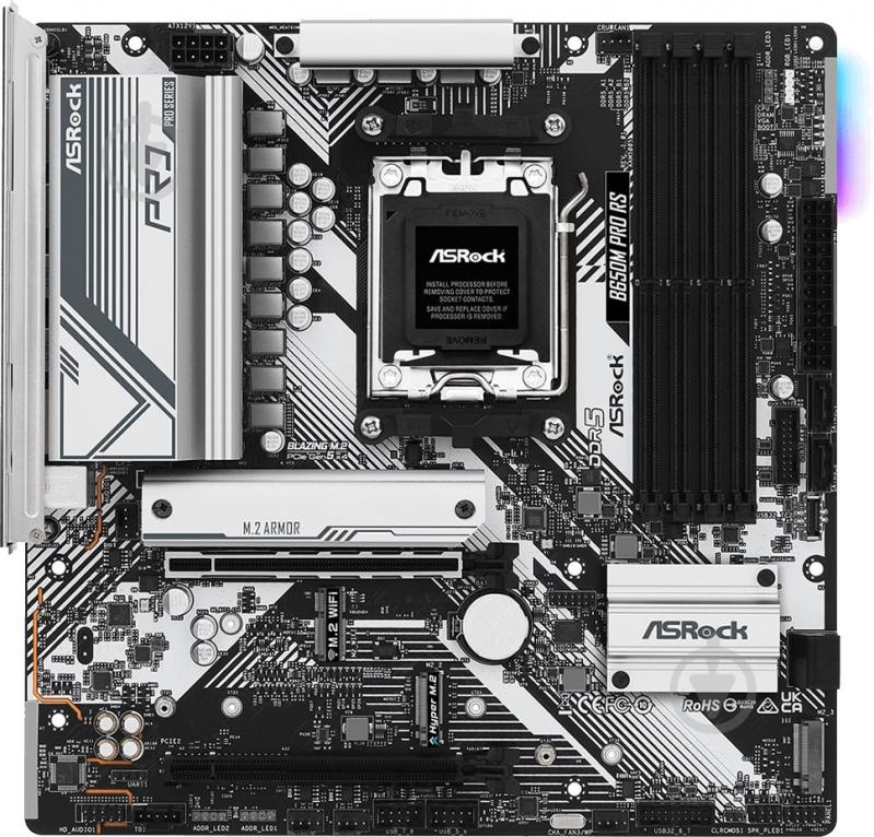 Материнская плата ASRock B650M_PRO_RS (Socket AM5, AMD B650, micro ATX) - фото 1