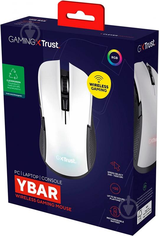 Мышь Trust GXT 923 YBAR Wireless white (24889) - фото 12