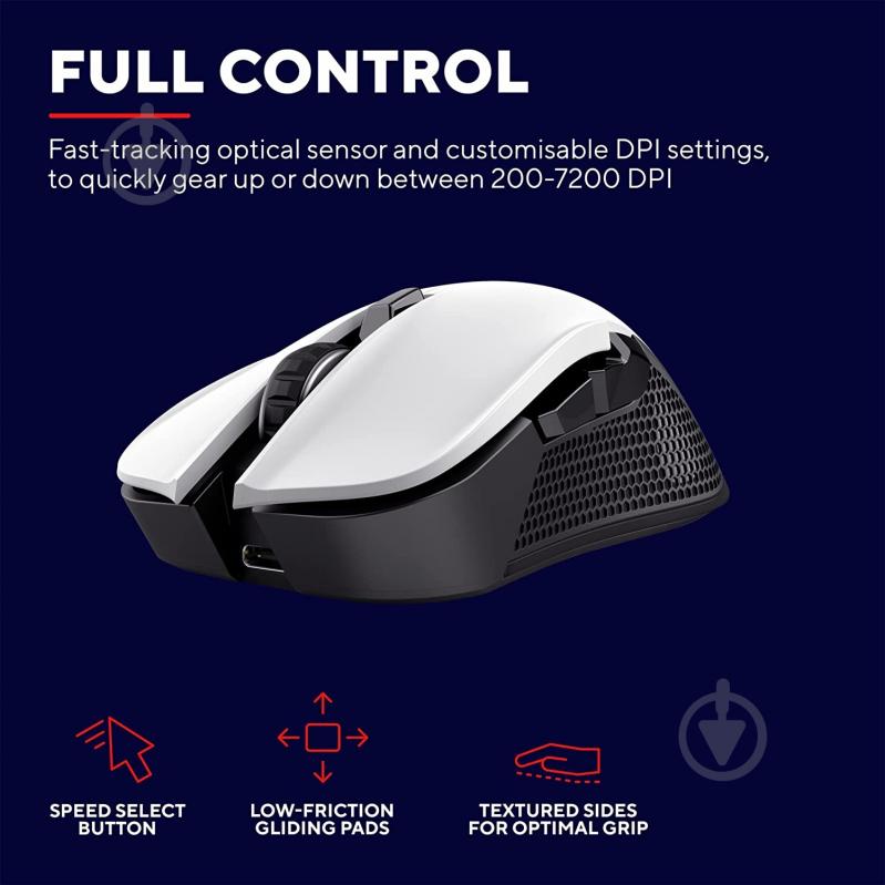 Мышь Trust GXT 923 YBAR Wireless white (24889) - фото 9