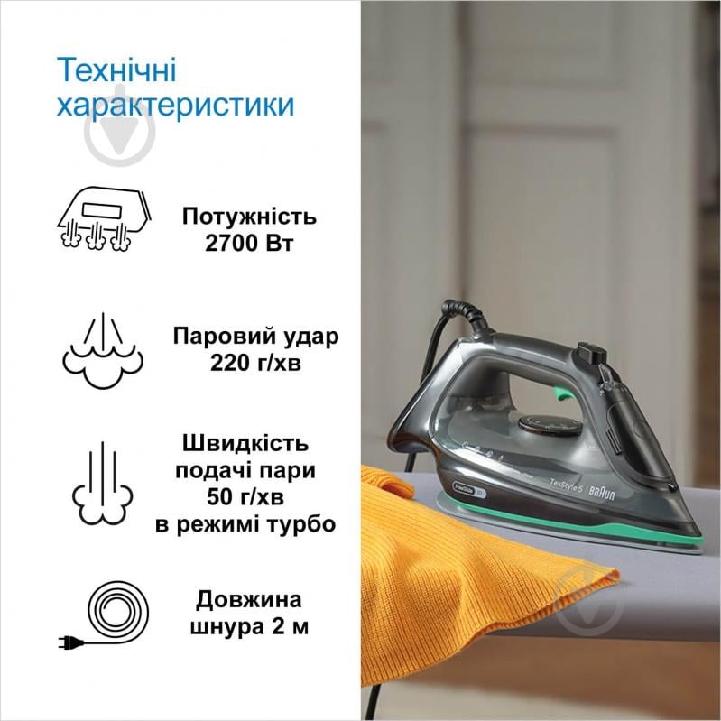 ВІТРИНА! Праска Braun SI5277GR TexStyle 5 - фото 4 ВІТРИНА! Праска Braun SI5277GR TexStyle 5 - фото 4