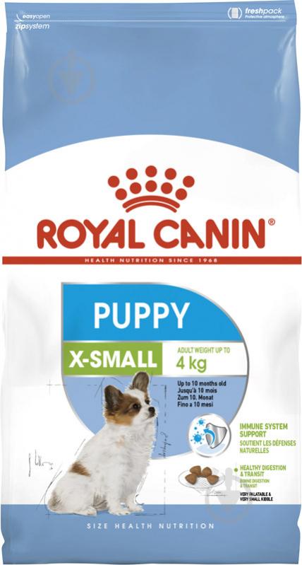 Корм для малих порід Royal Canin для цуценят X-SMALL PUPPY 0,5 кг (свійська птиця, рис, кукурудза) 500 г - фото 1