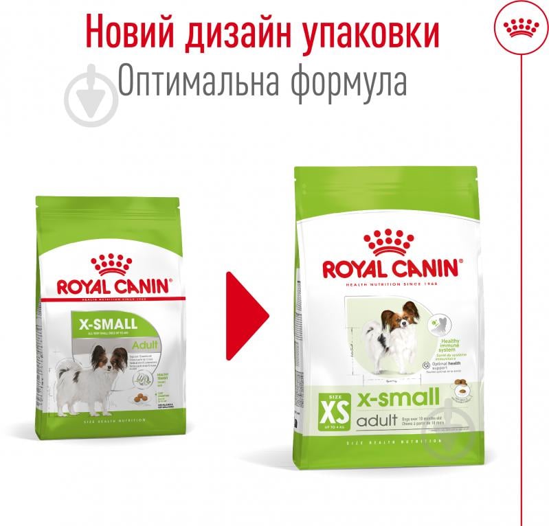 Корм сухой для взрослых собак для малых пород Royal Canin X-SMALL ADULT 0,5 кг (домашняя птица, рис, кукуруза) 500 г - фото 7