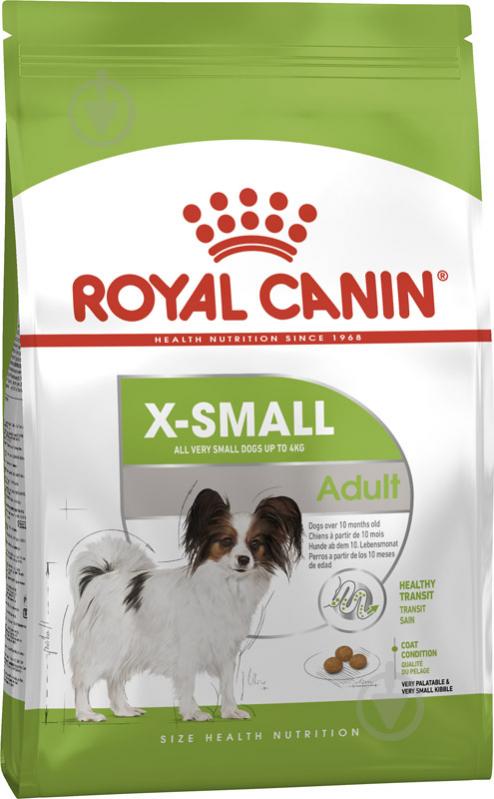 Корм сухий для дорослих собак для малих порід Royal Canin X-SMALL ADULT 0,5 кг (свійська птиця, рис, кукурудза) 500 г - фото 1