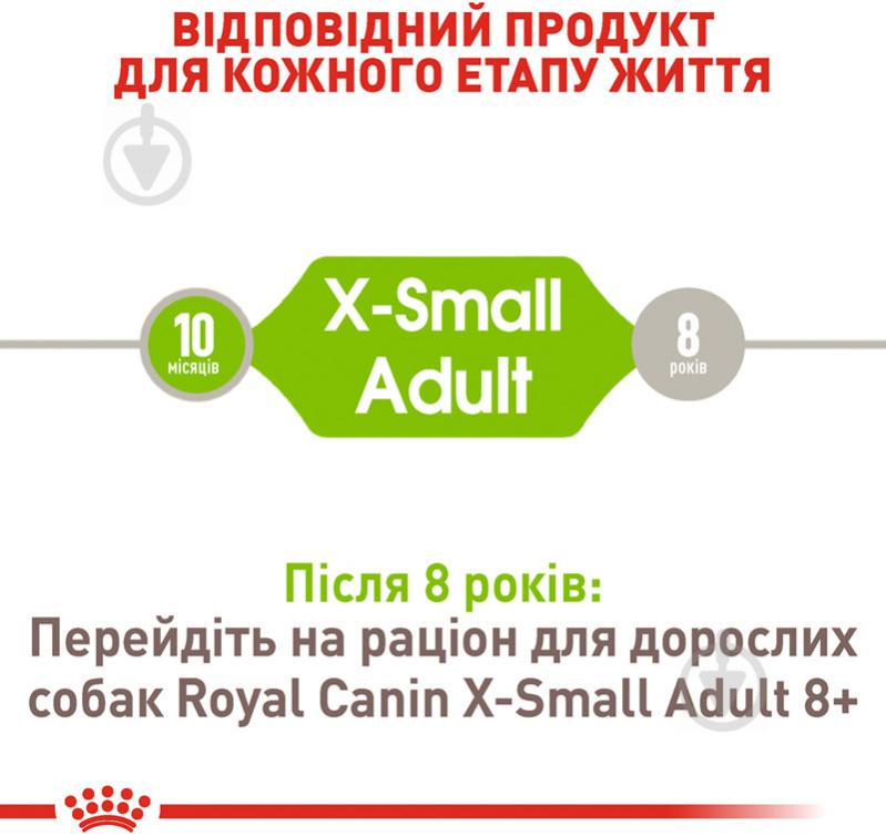 Корм для малих порід Royal Canin для собак X-SMALL ADULT 1,5 кг (свійська птиця, рис, кукурудза) 1,5 кг - фото 5