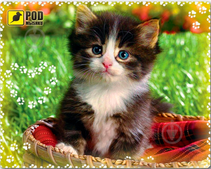 Килимок для миші Podmyshku Кошеня в кошику (Котенок в корзине) - фото 1