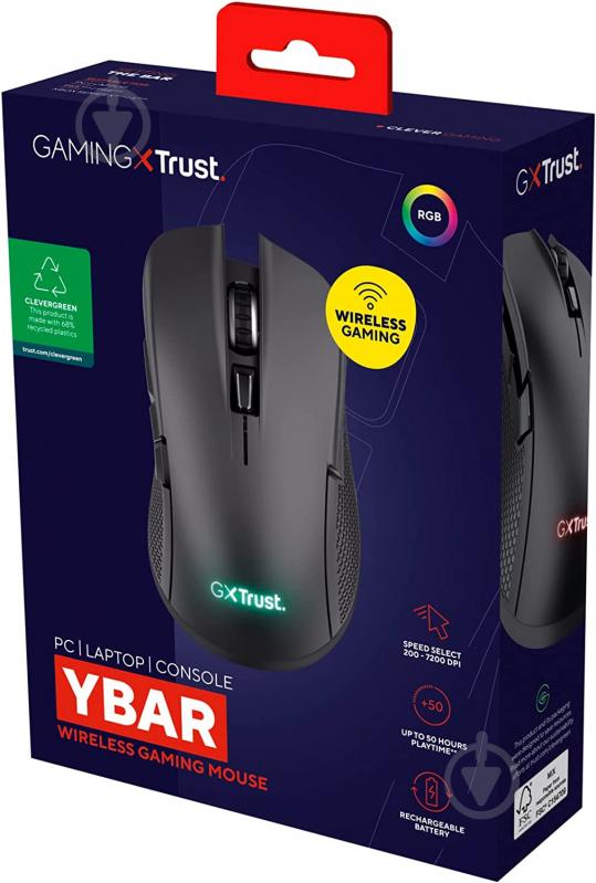 Мышь Trust GXT 923 YBAR Wireless black (24888) - фото 13