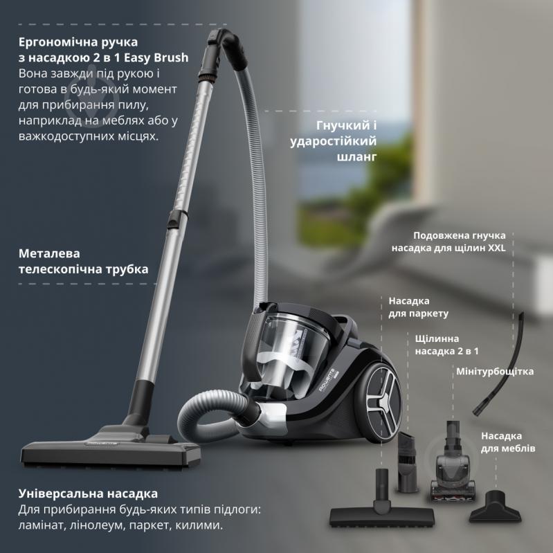 ВИТРИНА! Пылесос Rowenta Compact Power XXL RO4B75EA black - фото 7 ВИТРИНА! Пылесос Rowenta Compact Power XXL RO4B75EA black - фото 7